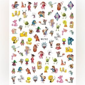 $.50 CHARACTERS NAIL STICKER SHEET. NEW. $.50 WITH ANY ORDER OF $10 OR MORE